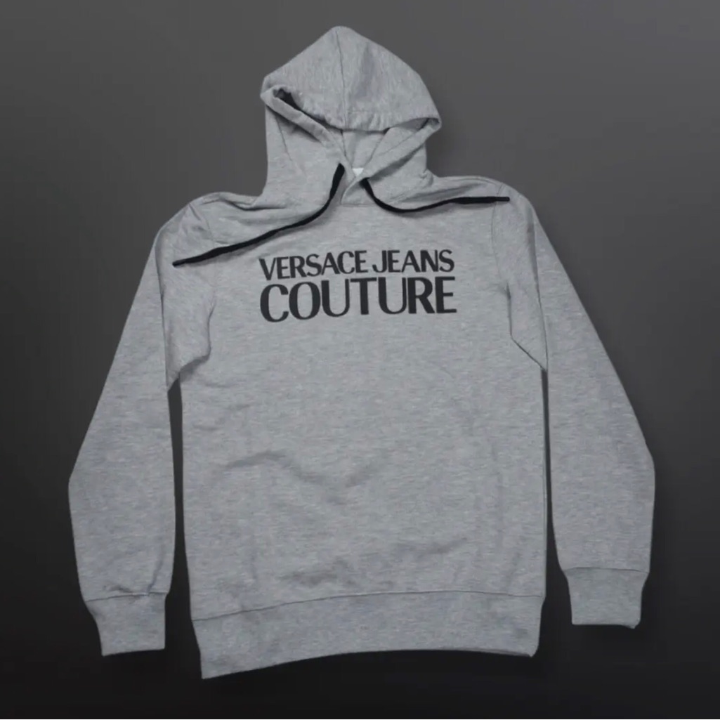 Vintage Versace Jeans Couture Hoodie Sweatshirt Gray Size S